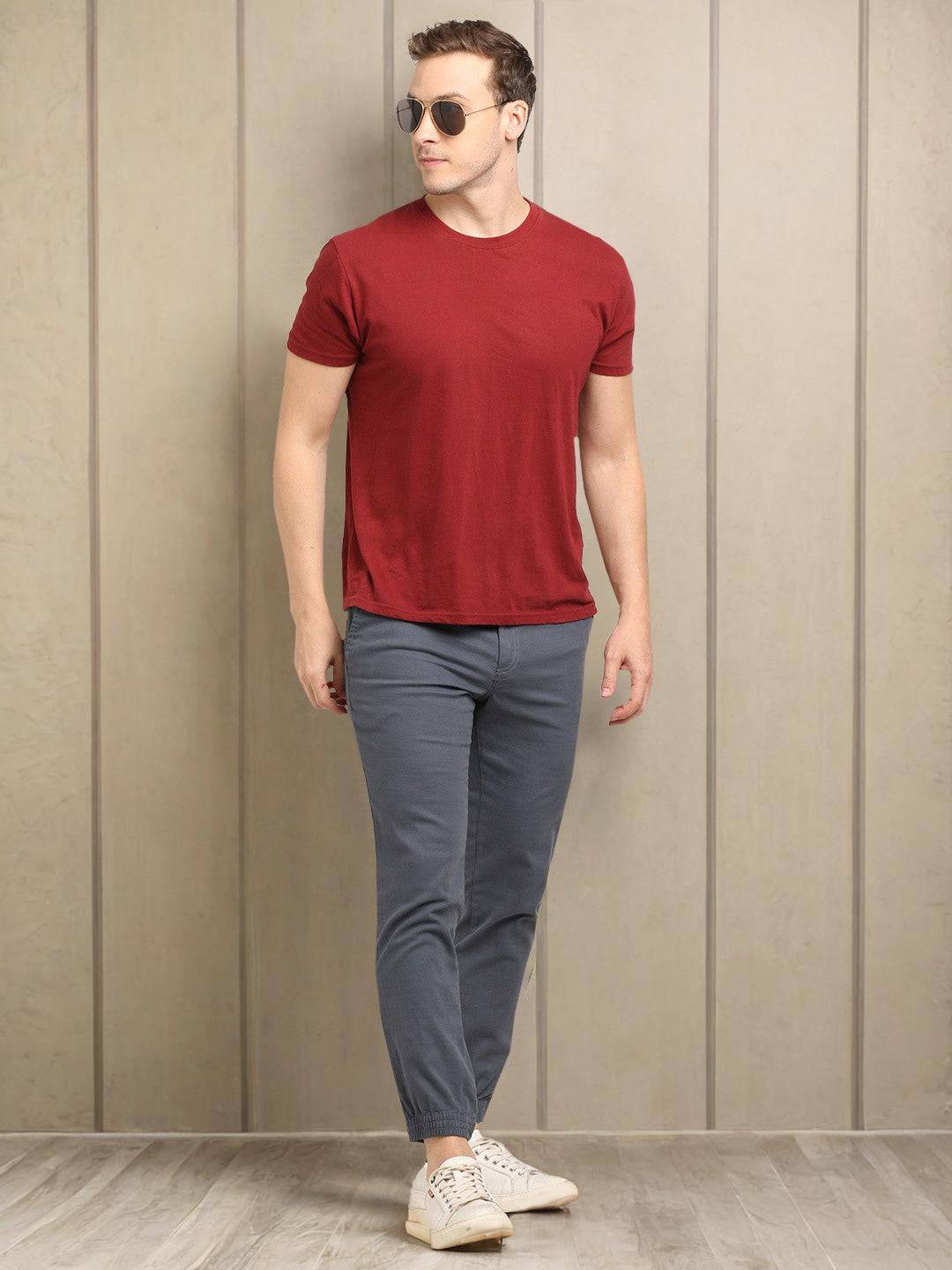 Men Urban Fit Cotton Stretch Trouser