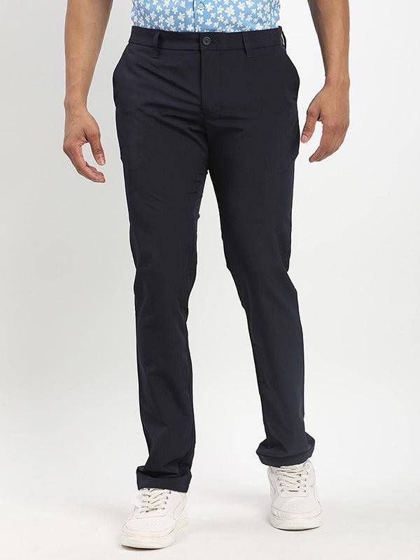 Men Urban Fit Polyester Stretch Trouser