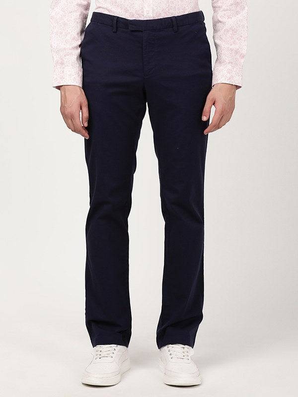 Men Kansas Fit Cotton Blend Trouser