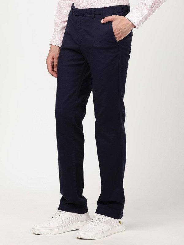 Men Kansas Fit Cotton Blend Trouser