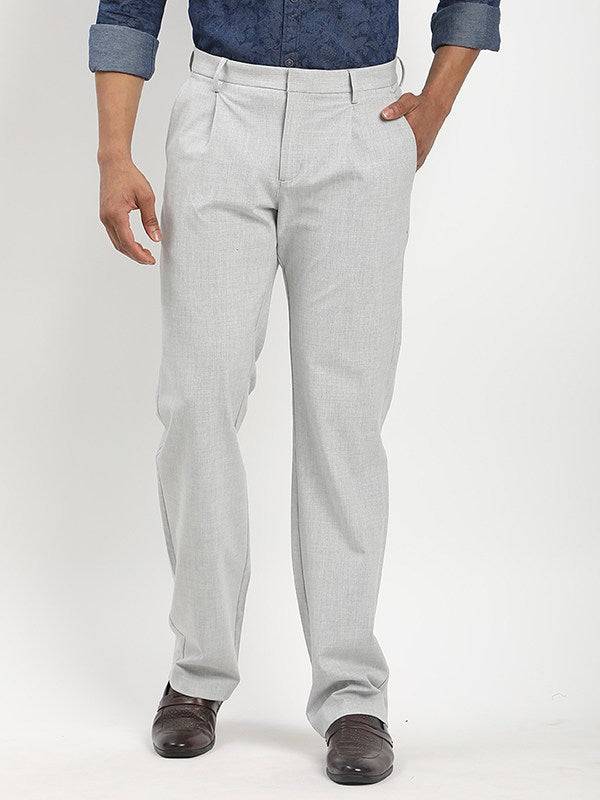 Men Kansas Fit Polyester Blend Trouser