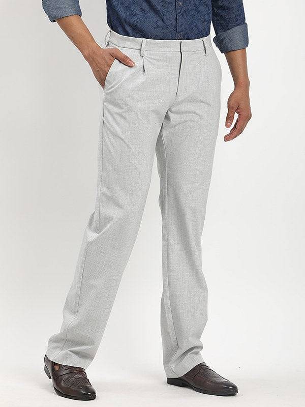 Men Kansas Fit Polyester Blend Trouser