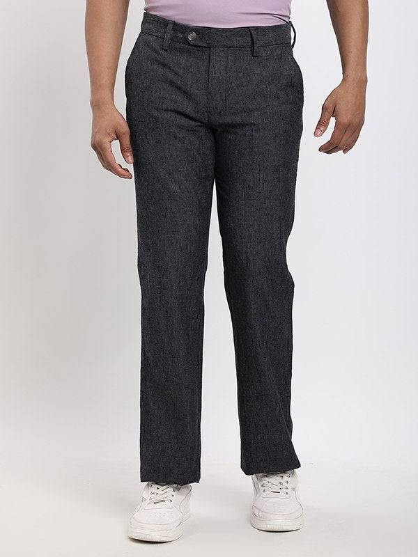 Men Kansas Fit Linen Blend Trouser