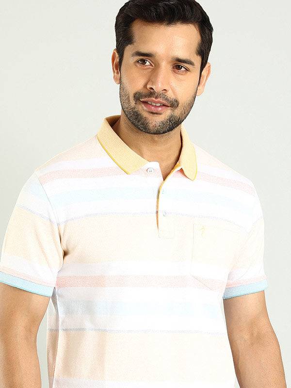 Men Striped Polo T-Shirt