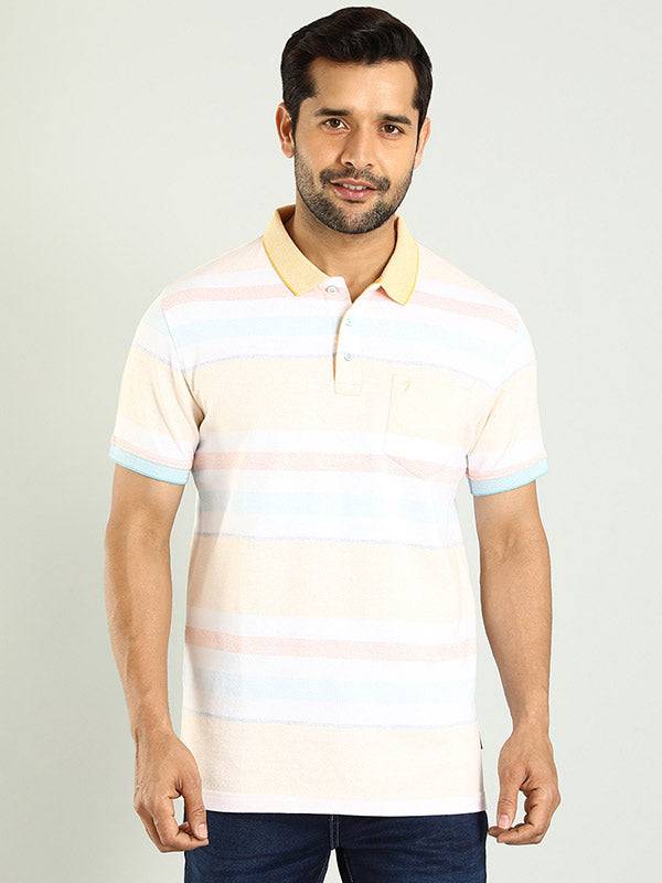 Men Striped Polo T-Shirt