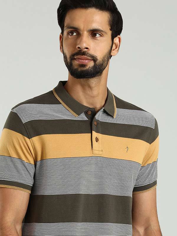 Men Striped Polo T-Shirt