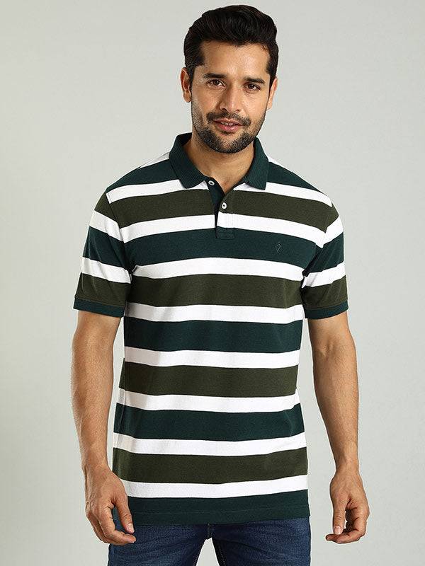Men Striped Polo T-Shirt