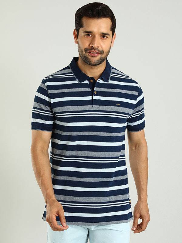 Men Striped Polo T-Shirt