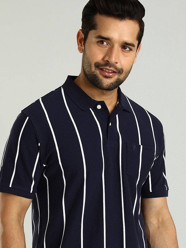 Men Striped Polo T-Shirt