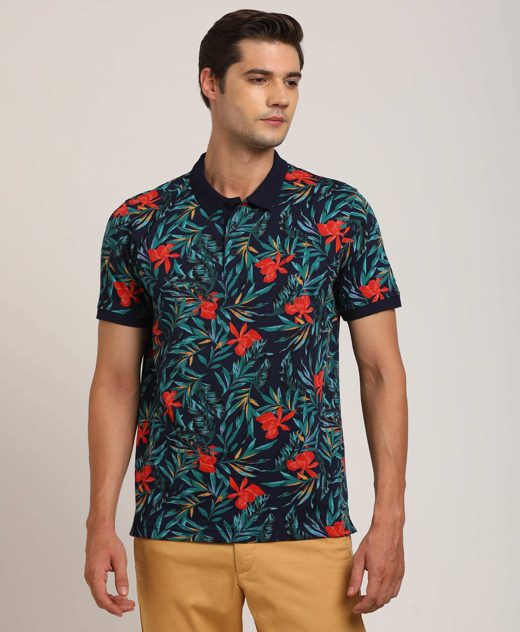 Men Printed Polo T-Shirt