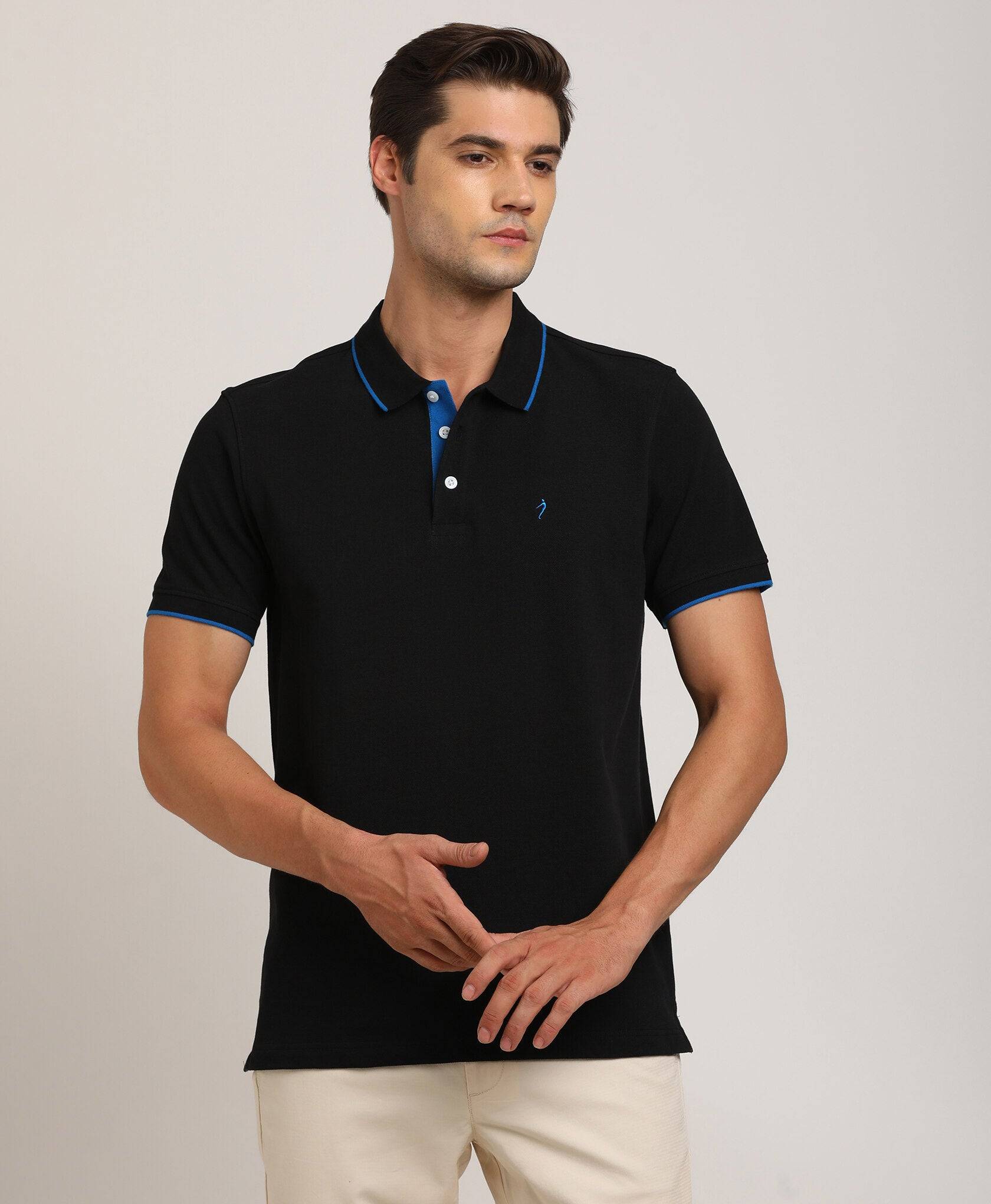 Men Solid Polo T-Shirt