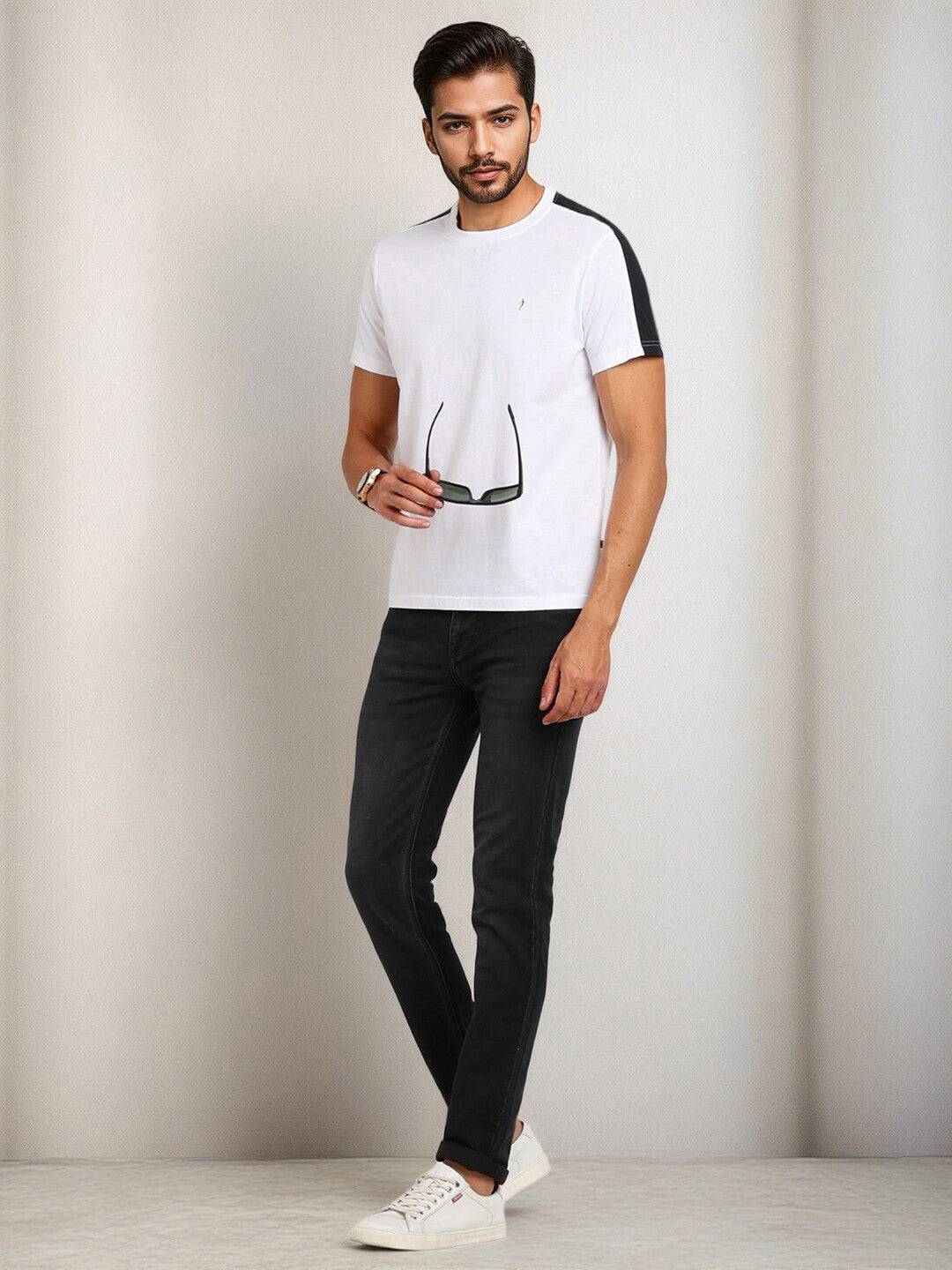 Men Solid Crew Neck T-Shirt