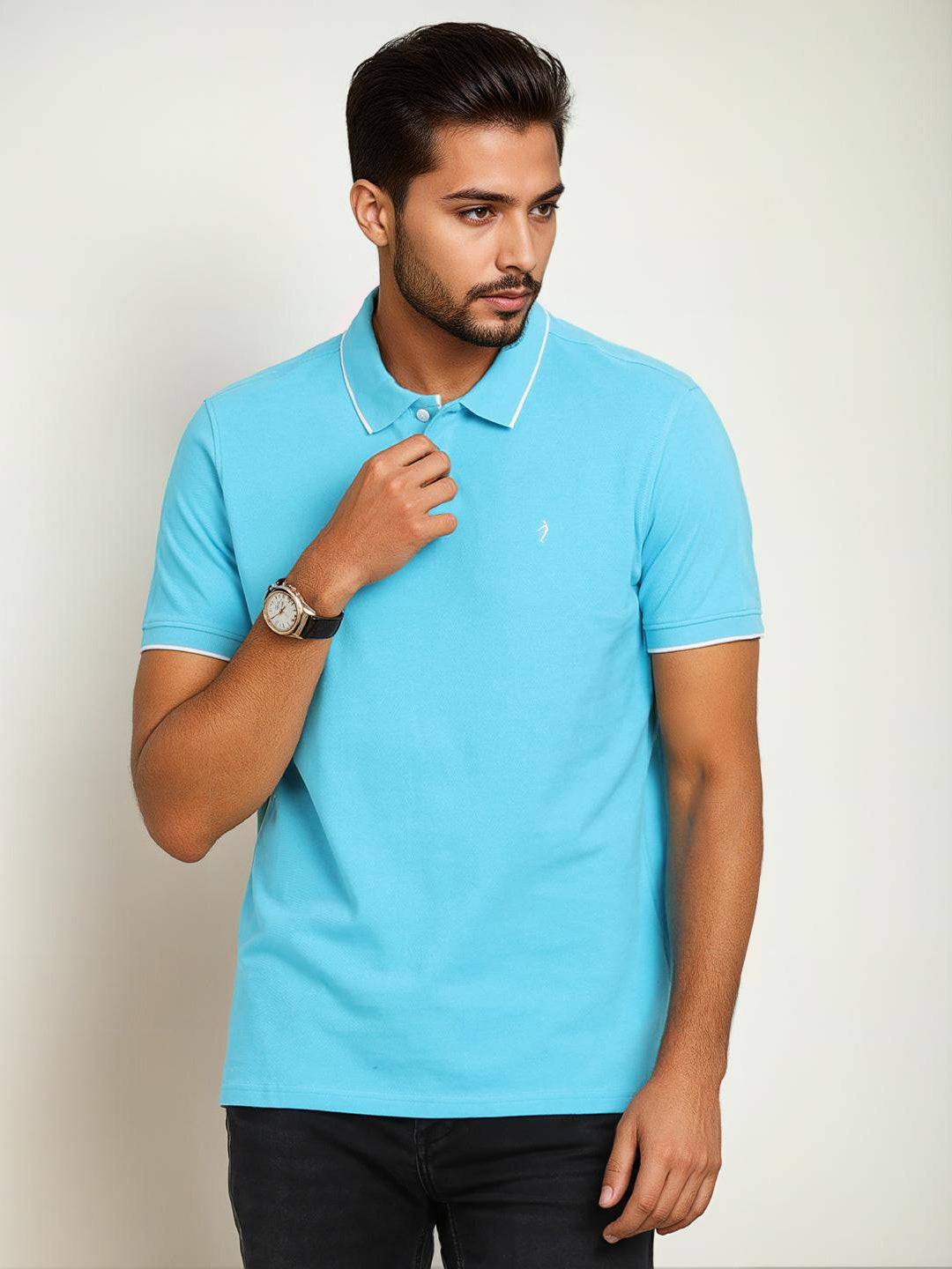Men Solid Polo T-Shirt