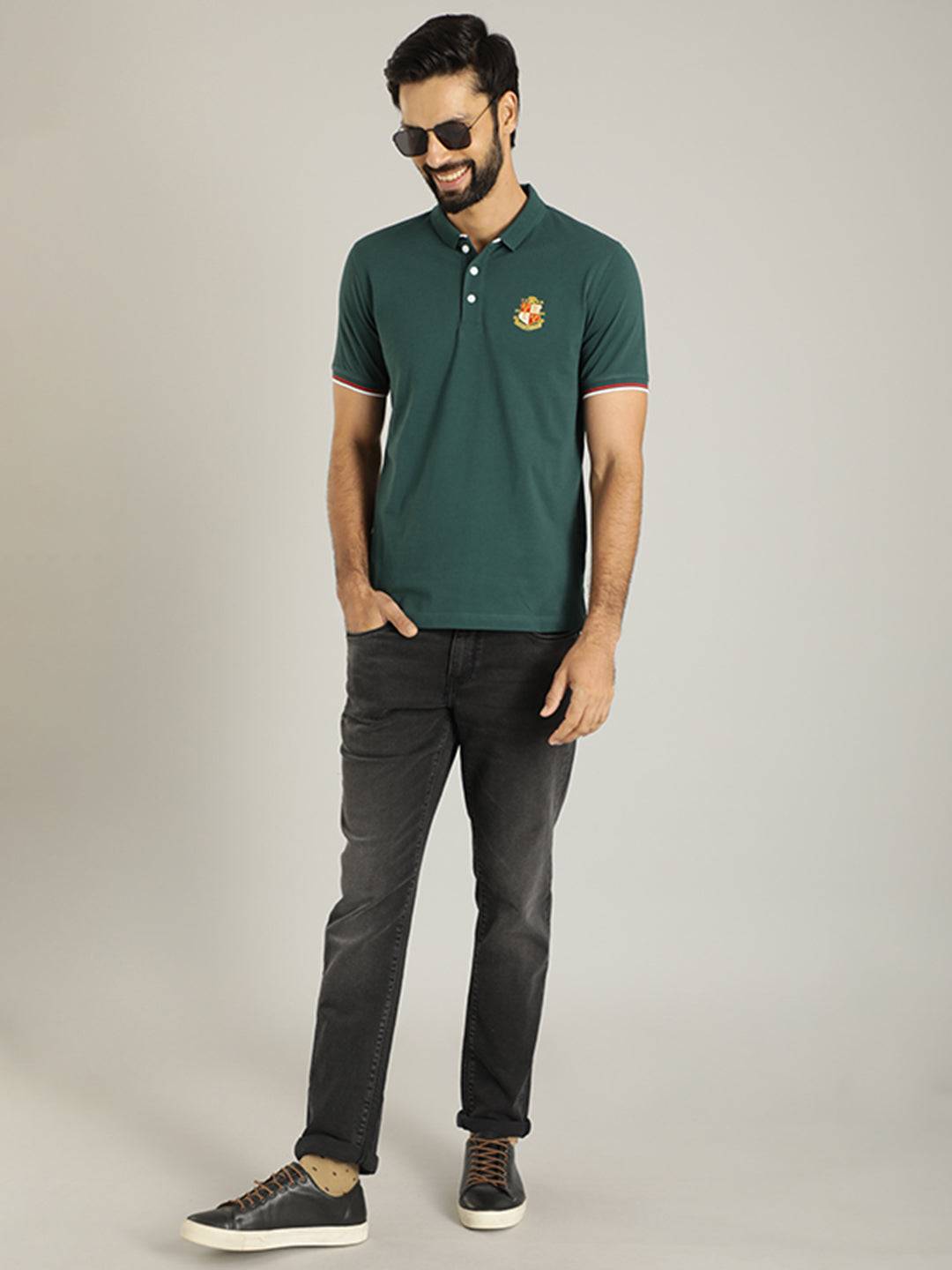 Men Solid Polo T-Shirt