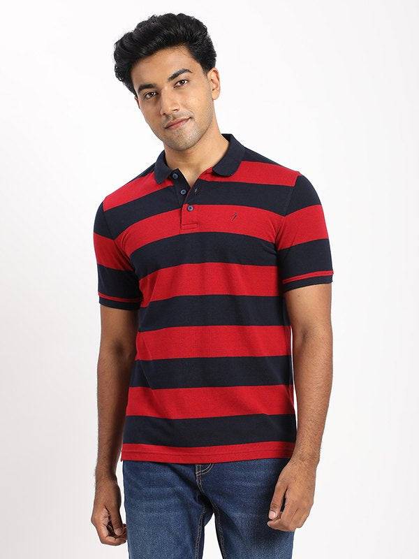 Men Striped Polo T-Shirt
