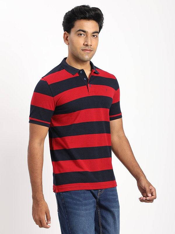 Men Striped Polo T-Shirt