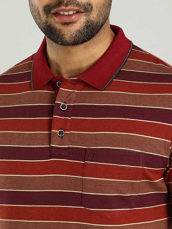 Men Striped Polo T-Shirt