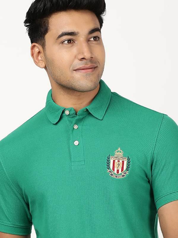 Men Solid Polo T-Shirt