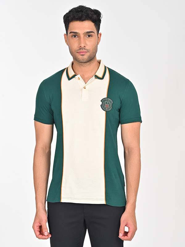 Men Color Block Polo T-Shirt