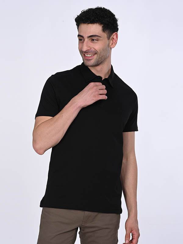 Men Solid Polo T-Shirt