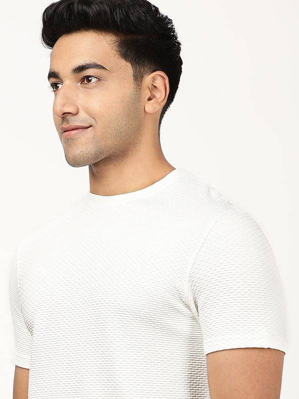 Men Textured Crew Neck T-Shirt