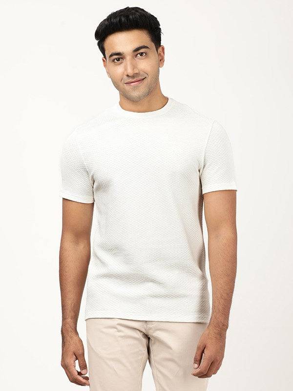 Men Textured Crew Neck T-Shirt