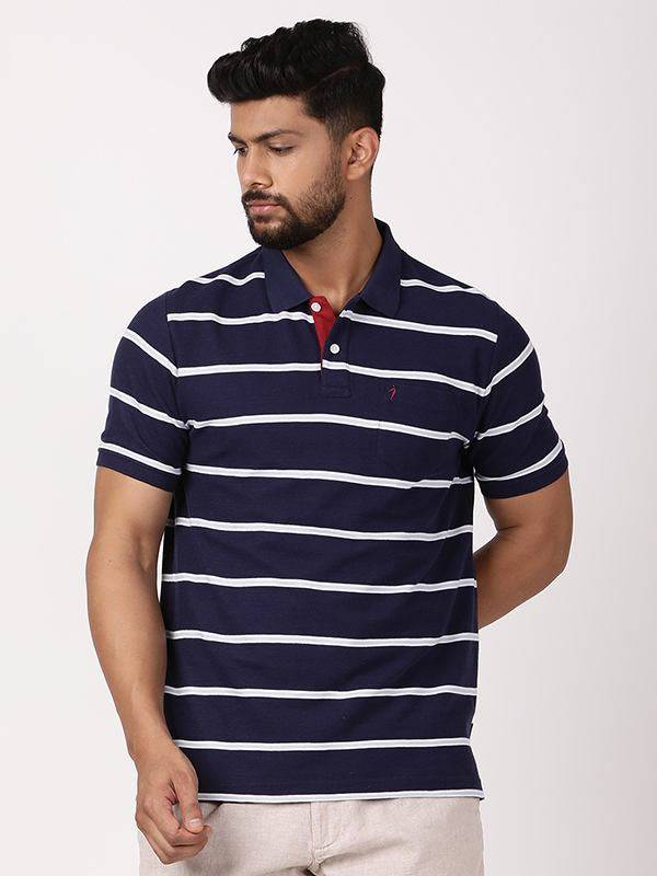 Men Striped Polo T-Shirt