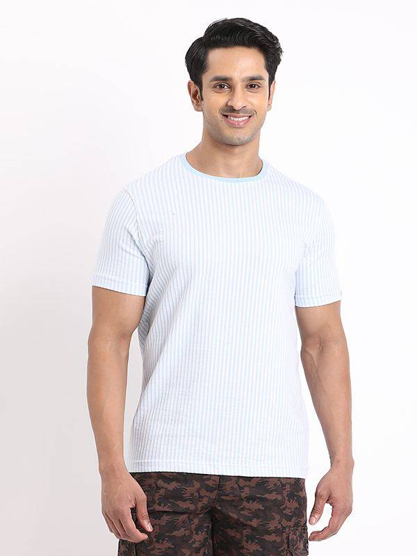 Men Striped Crew Neck T-Shirt