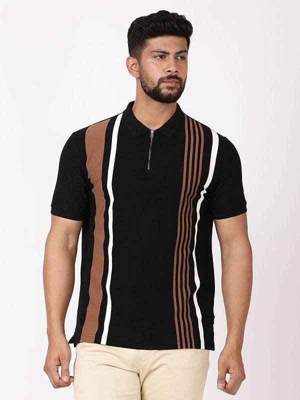 Men Striped Polo T-Shirt