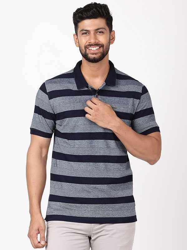 Men Striped Polo T-Shirt