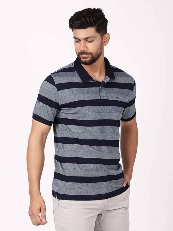 Men Striped Polo T-Shirt