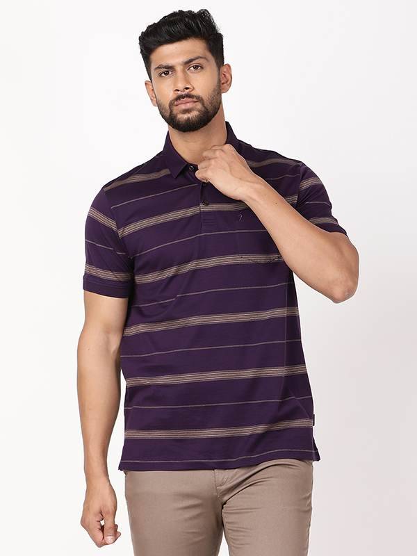 Men Striped Polo T-Shirt