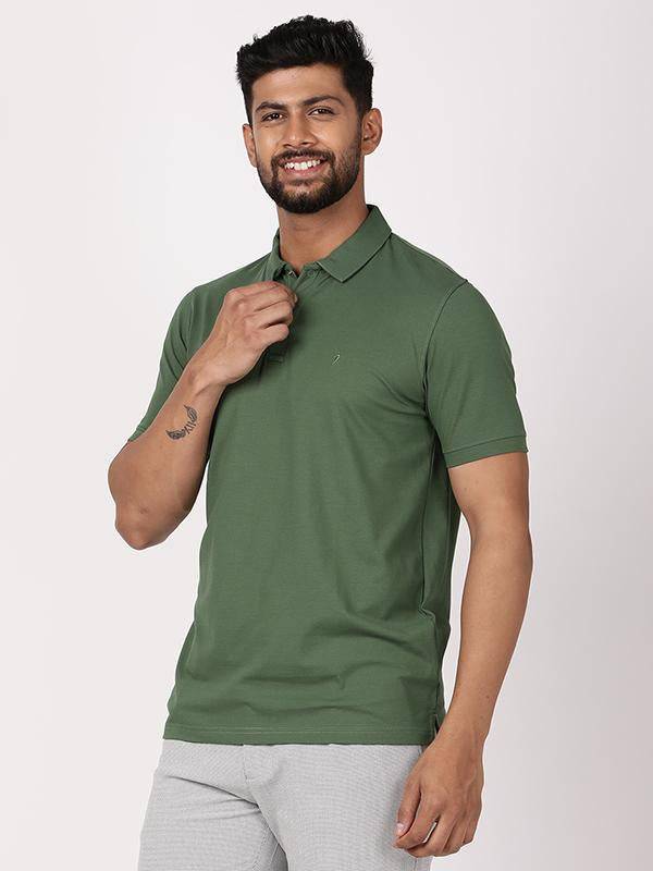 Men Solid Polo T-Shirt