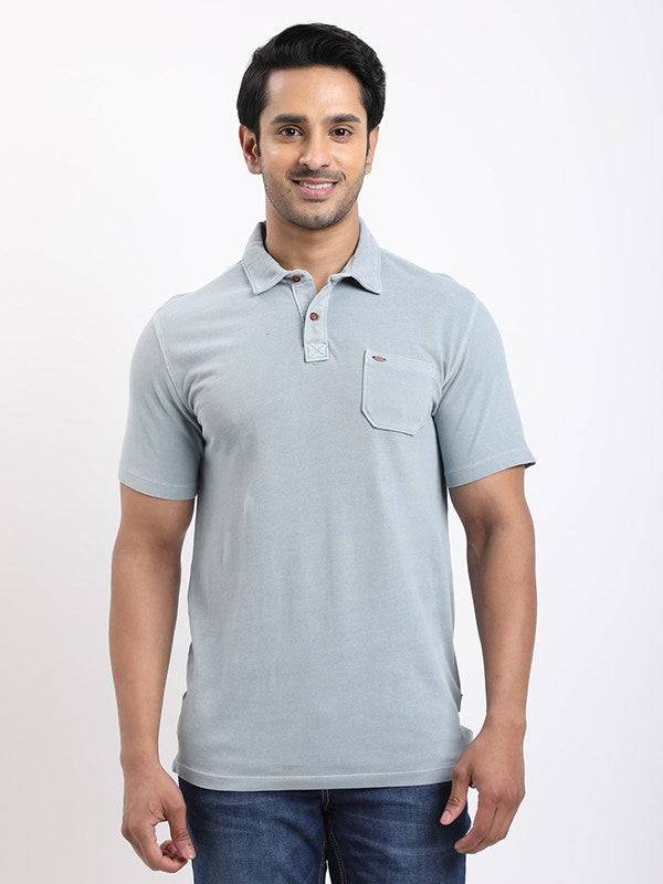 Men Solid Polo T-Shirt