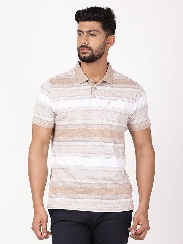 Men Striped Polo T-Shirt