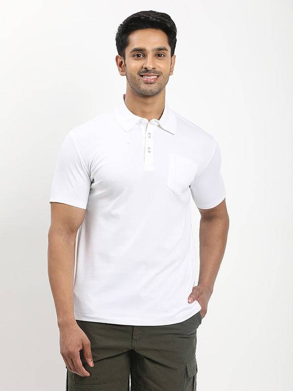 Men Solid Polo T-Shirt