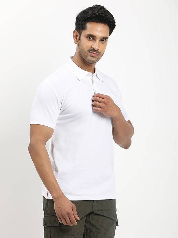 Men Solid Polo T-Shirt