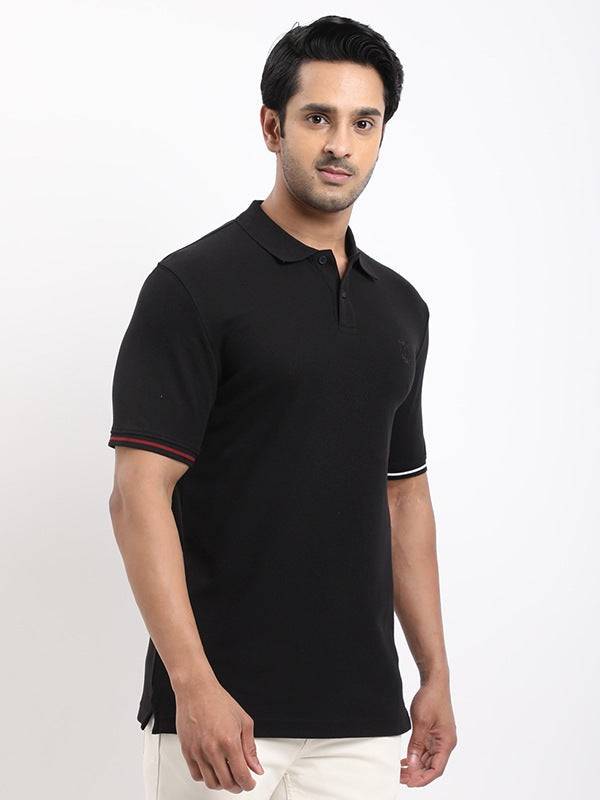 Men Solid Polo T-Shirt