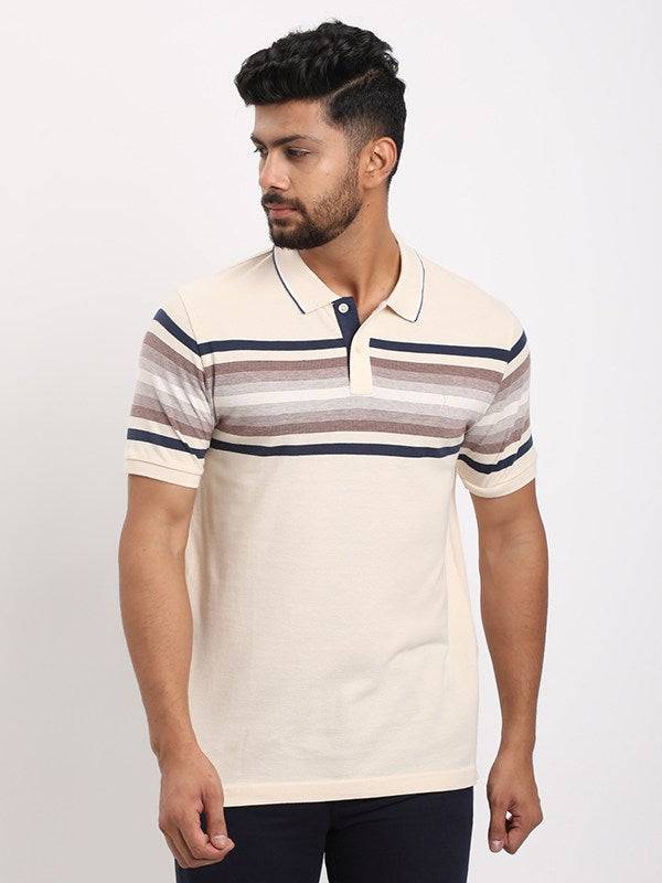 Men Striped Polo T-Shirt