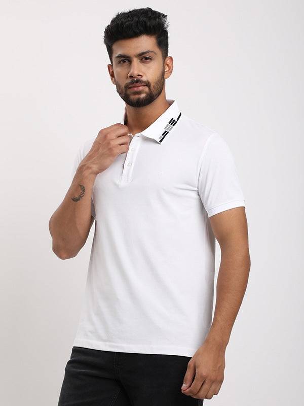 Men Solid Polo T-Shirt