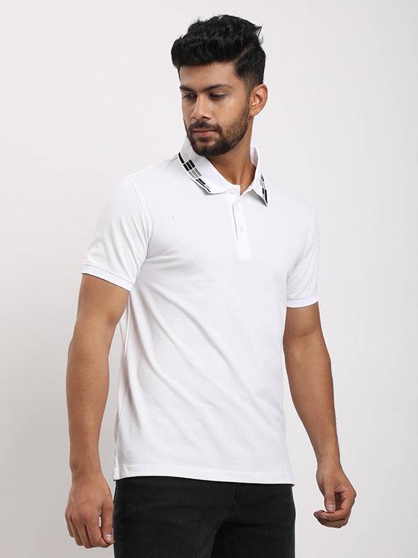 Men Solid Polo T-Shirt