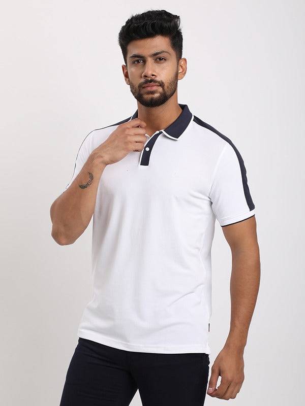 Men Color Block Polo T-Shirt