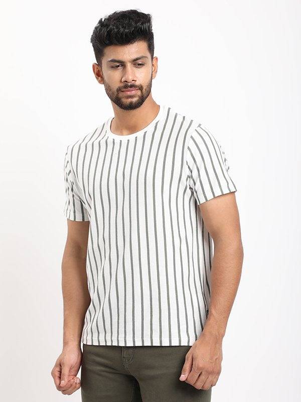 Men Striped Crew Neck T-Shirt