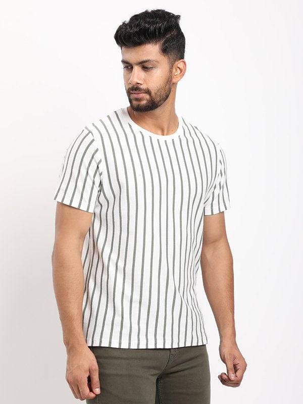 Men Striped Crew Neck T-Shirt