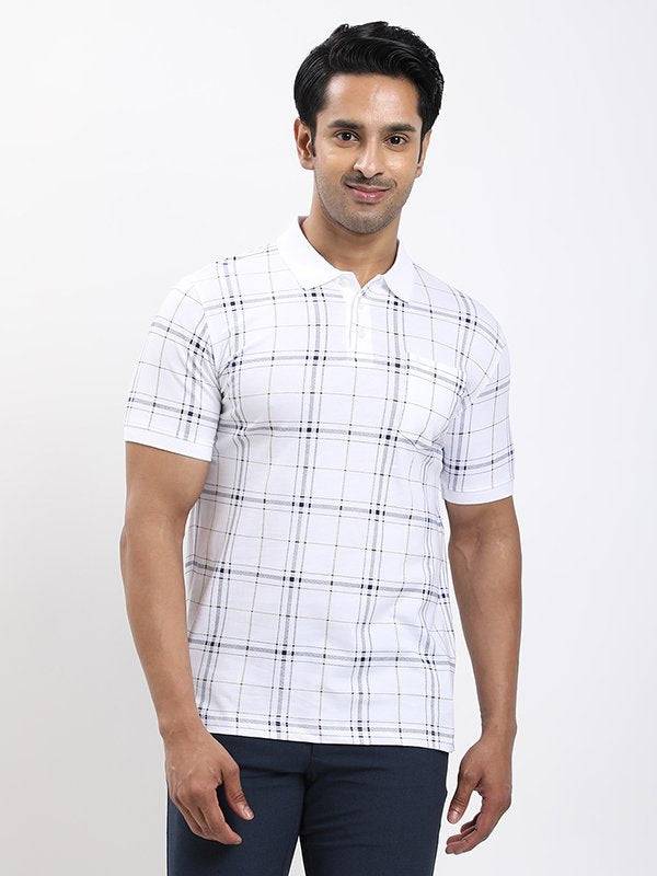 Men Checked Polo T-shirt