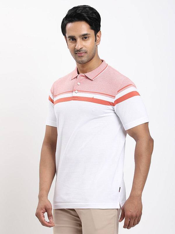 Men Striped Polo T-shirt