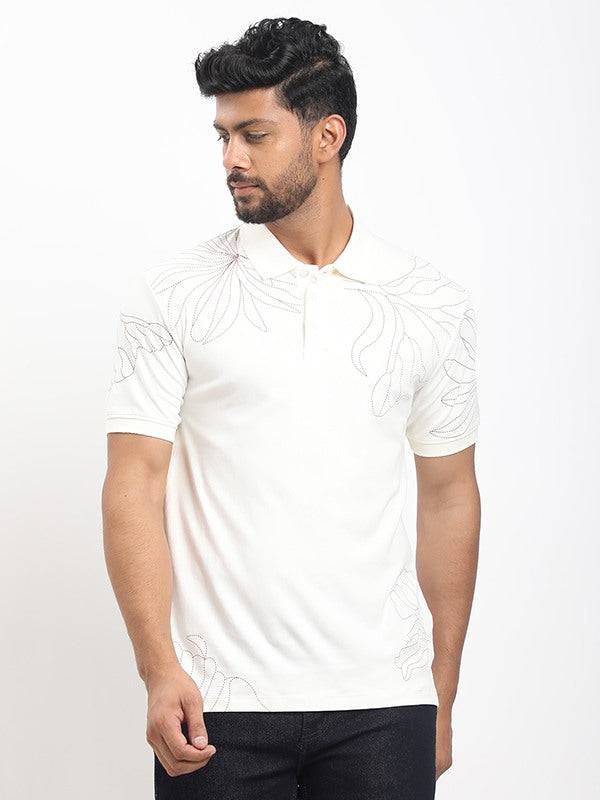 Men Printed Polo T-shirt