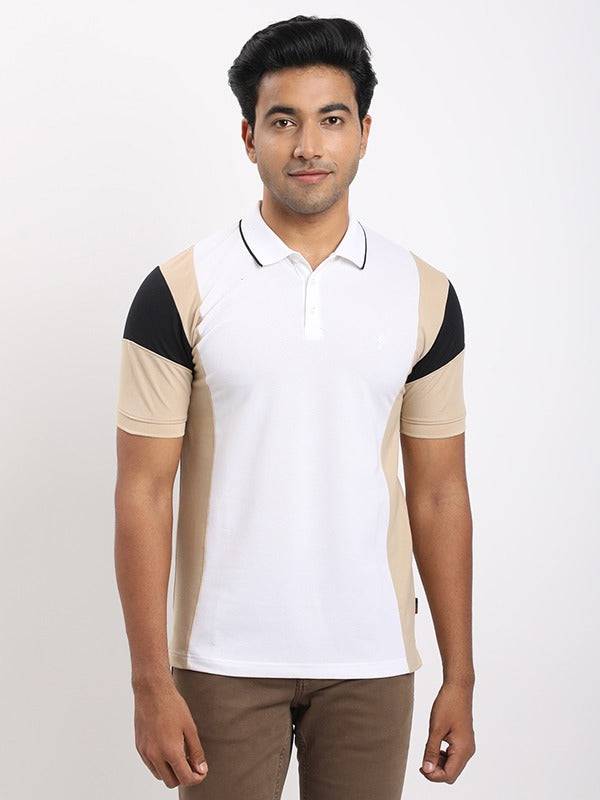 Men Color Block Polo T-Shirt