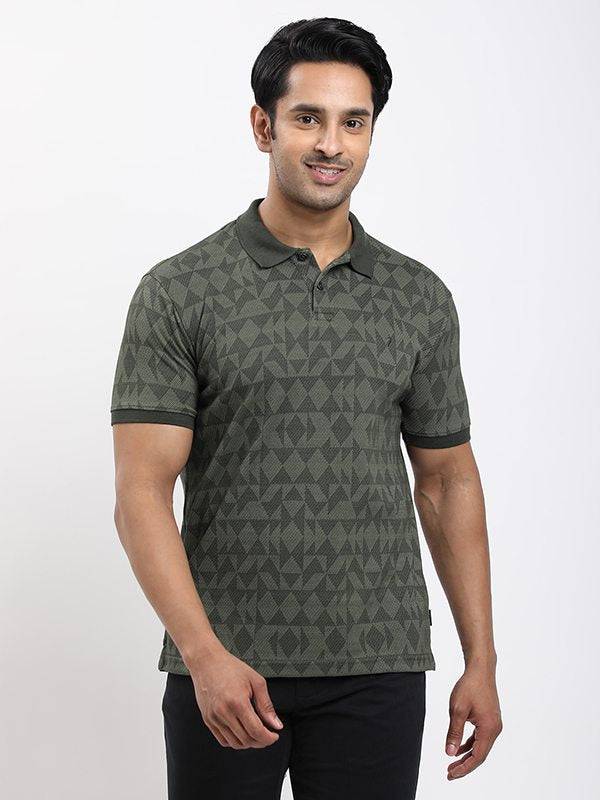 Men Printed Polo T-shirt
