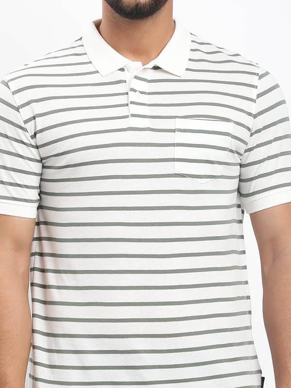 Men Striped Polo T-shirt